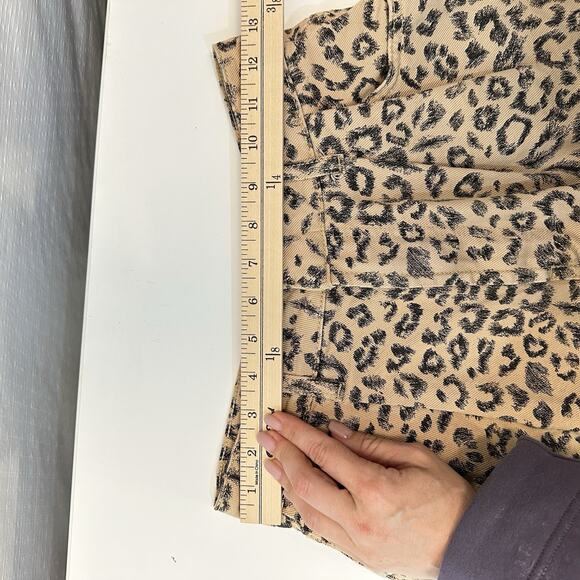 Free People Dogtown Cut Off Shorts 25 Raw Hem High Rise Cheetah Baggy 90s Boho - Picture 6 of 10